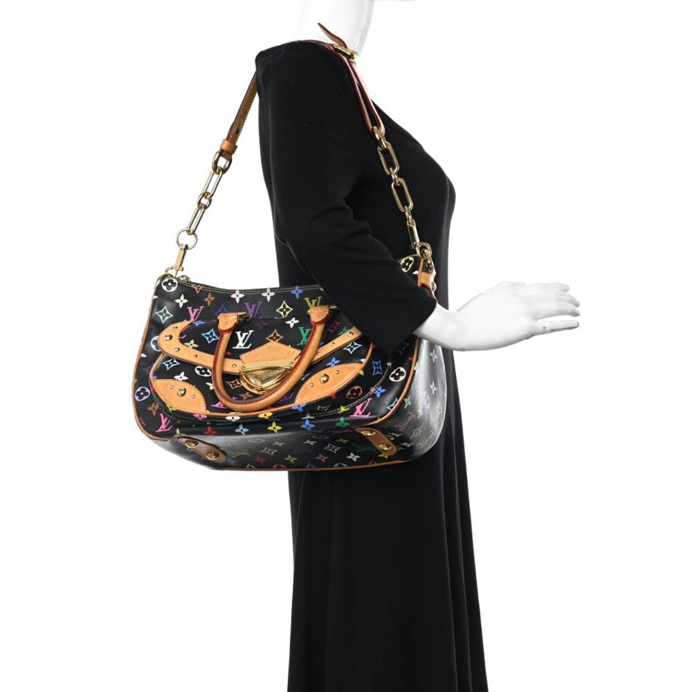 Louis Vuitton Rita Monogram Multi Black vtg Murakami Black RARE Authentic Y2K - Picture 3 of 15
